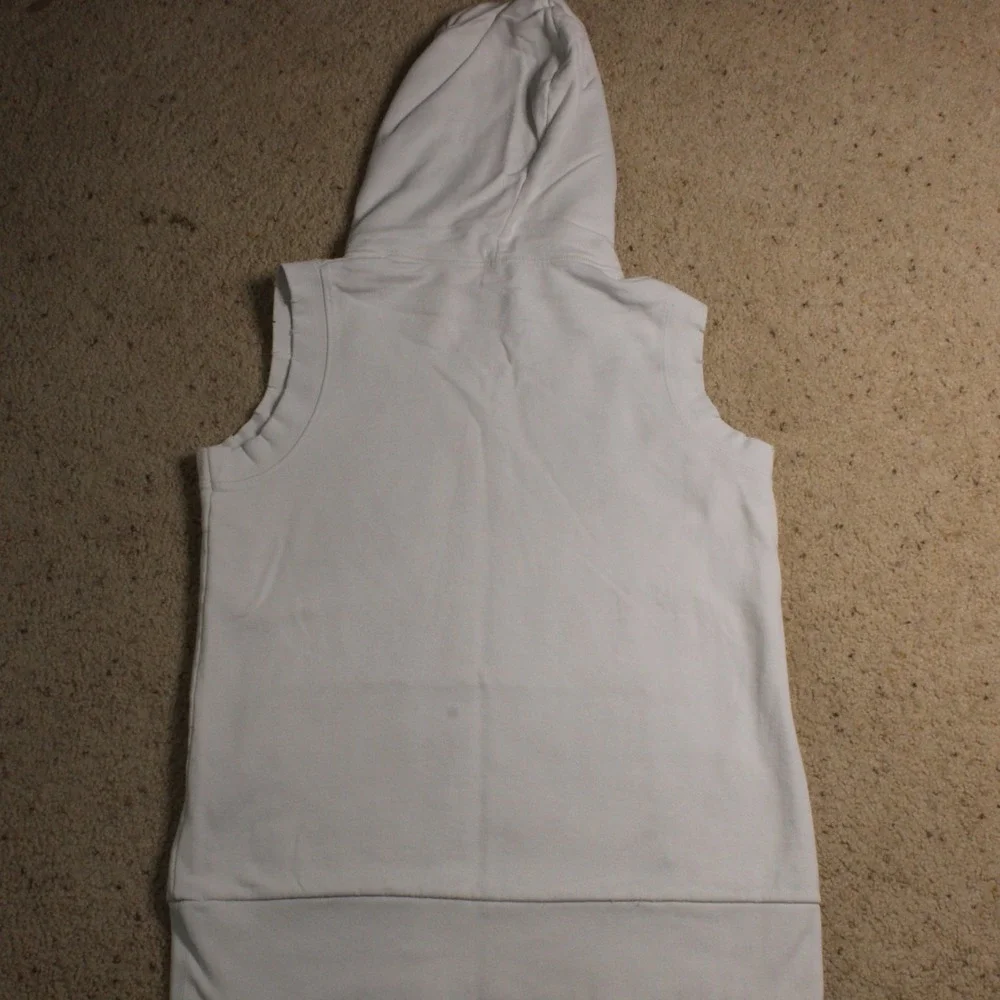 Free People Oversized Sleeveless Hoodie Thrashed Knit Boho‎ Grunge White